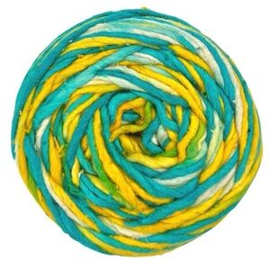Darn Good Yarn Recycled Silk Roving Blue Yellow Worsted Knit Crochet New No Tag